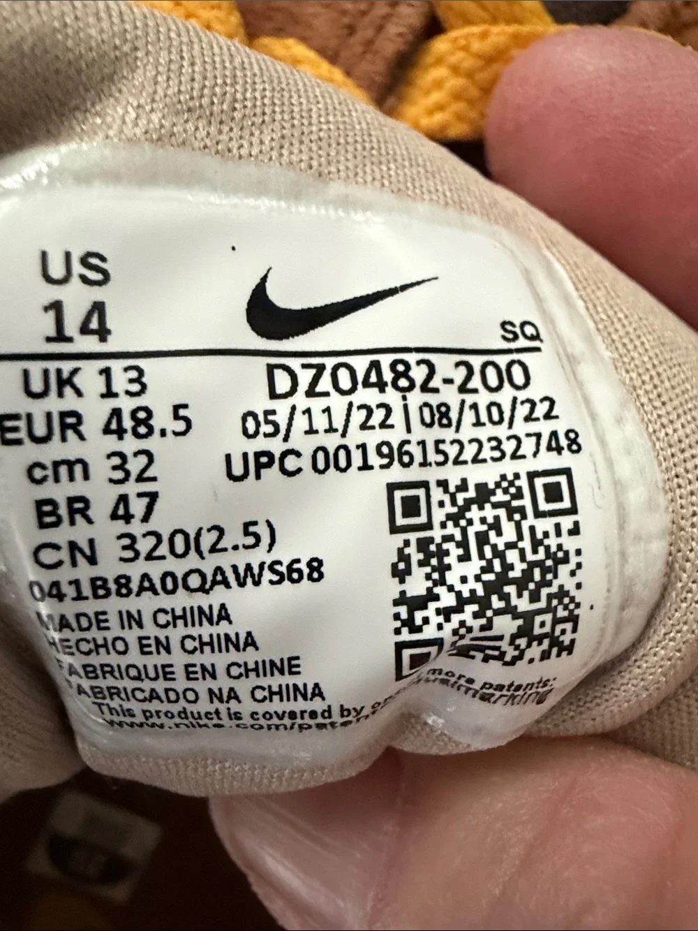 Nike Men's Suede Low-Top Sneakers in Brown and Yellow